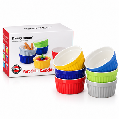 Danny Home 4.25″ Porcelain Cake Bowl 6-Piece Set