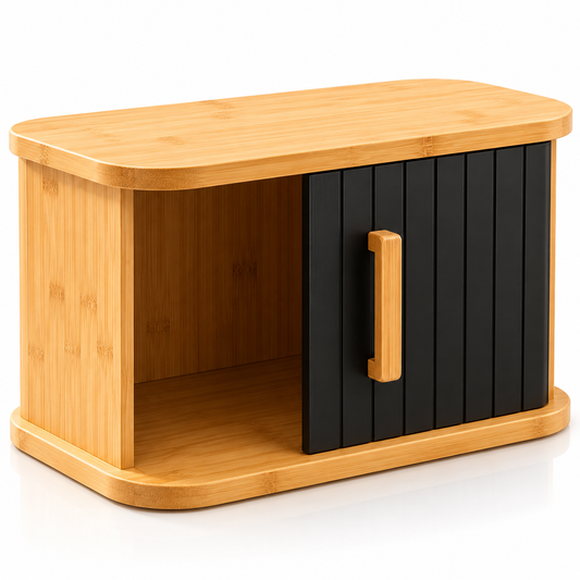 Modern Bamboo Sliding Bread Box