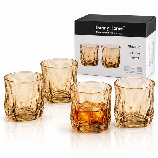 Danny Home Glass Tumbler Set – 280ml (4 Pcs)