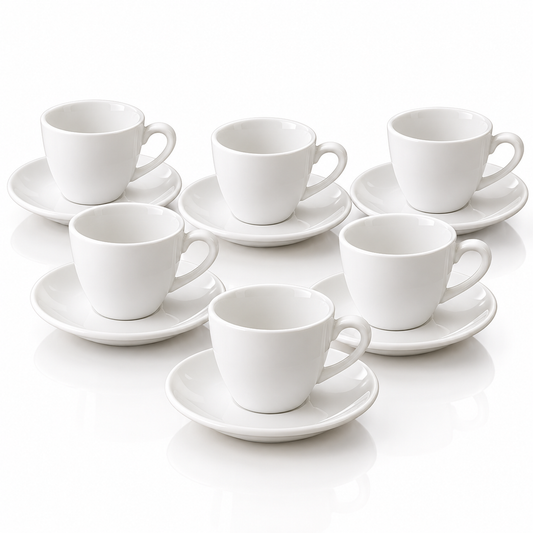 Brilliant 6-Piece Ceramic Cup & Saucer Set