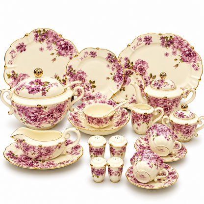 Royal Albert 75 Pcs Dinner Set – Premium Lavender Floral Collection