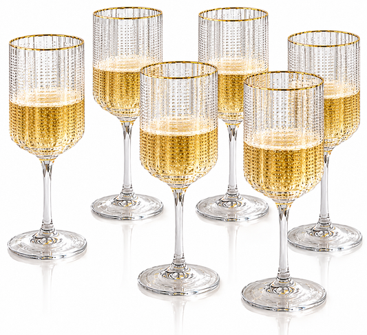 Crystal Champagne Goblets Glass - Set of 6