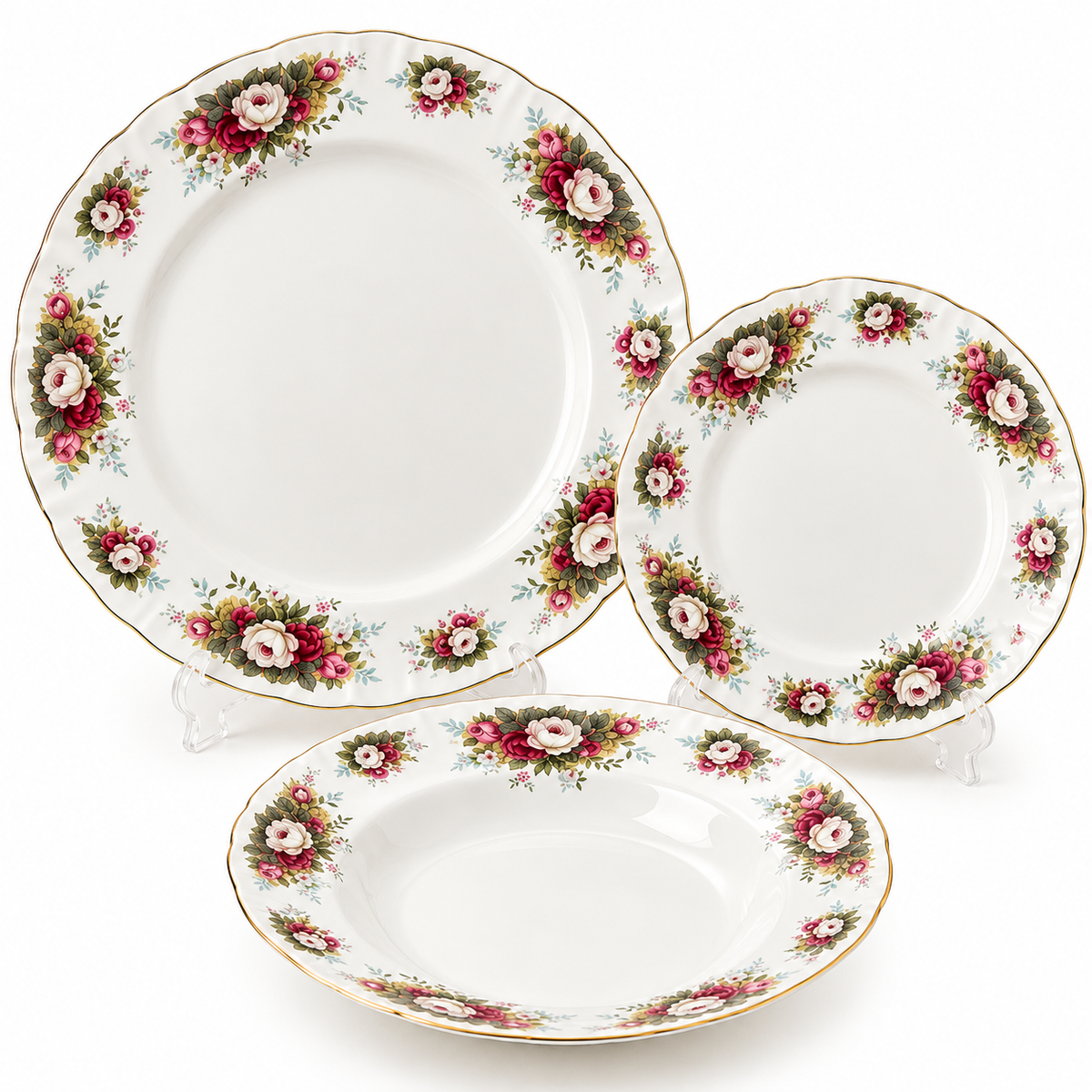 Royal Albert Rose Bouquet 18-Piece Plate Set