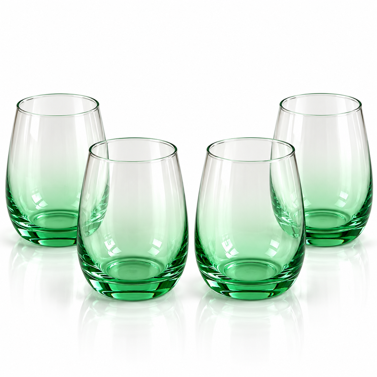 Danny Home Green Ombre Stemless Glass Set – 330ml (4 Pcs)