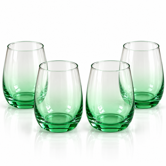 Danny Home Green Ombre Stemless Glass Set – 330ml (4 Pcs)