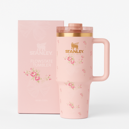 The Floral Quencher H2.0 FlowState™ Tumbler | 40 OZ | Pink