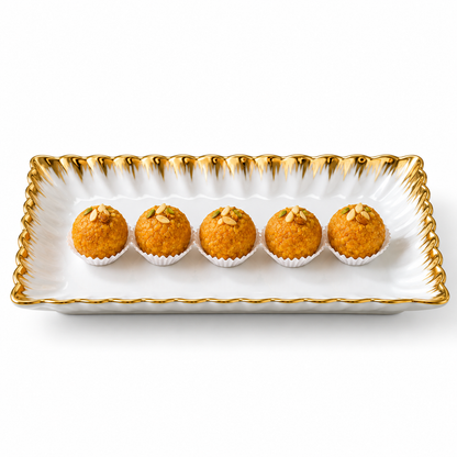 Brilliant Gold Splash Rectangular Ceramic Platter
