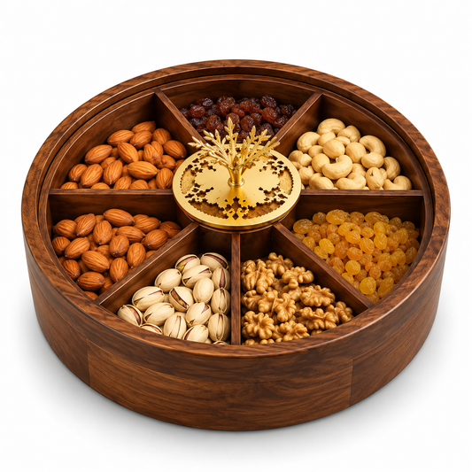 Royal Walnut Dry Fruit Serving Tray