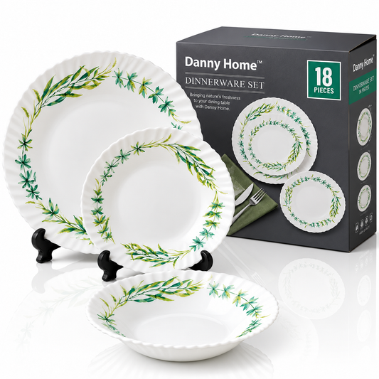 Danny Home 18 Pcs Botanical Dinnerware Set
