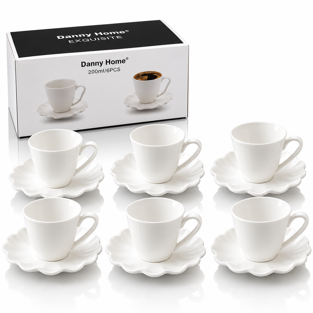 Danny Home Cup & Saucer Set – 200ml (6 Pcs)