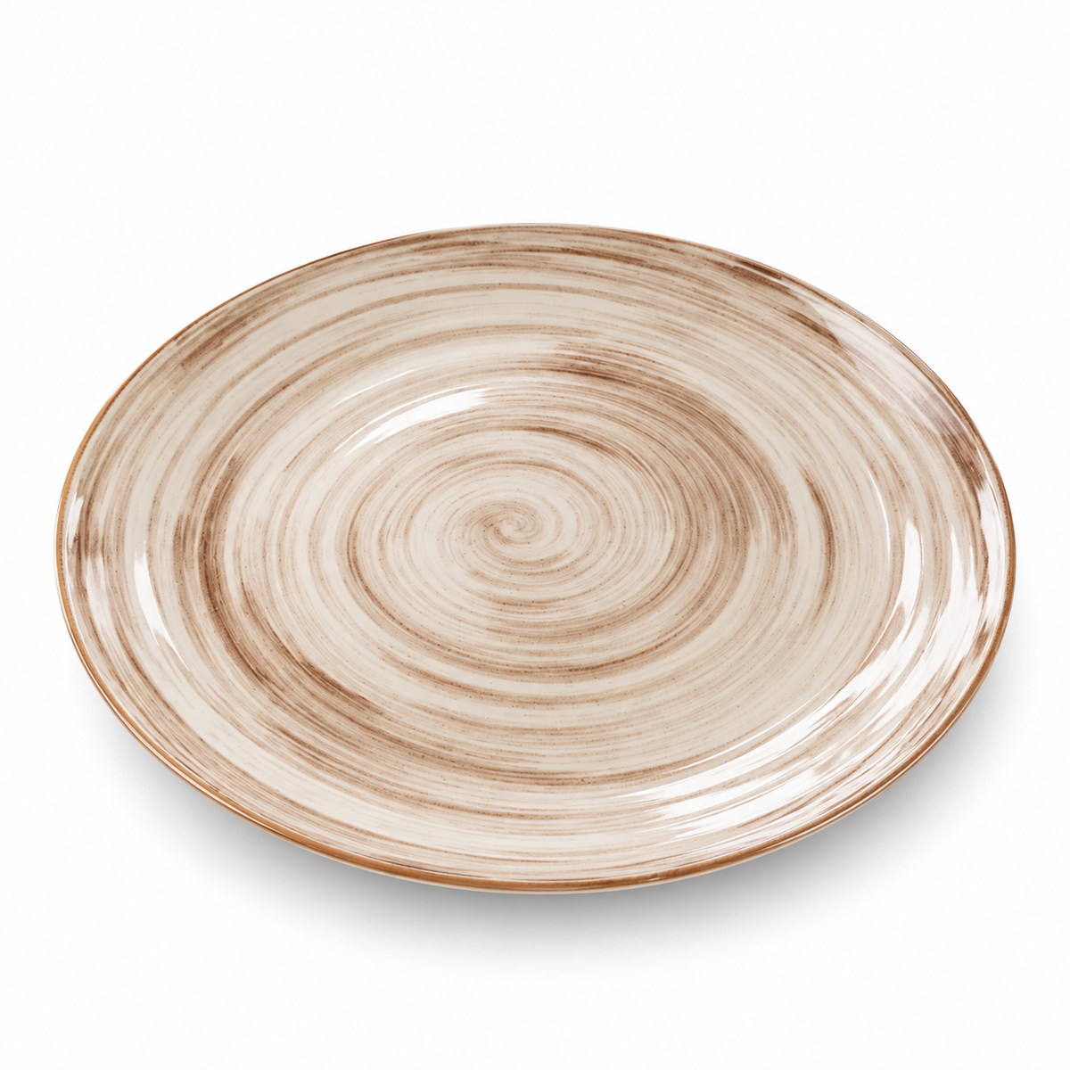 Danny Home Premium 10.5" Flat Porcelain Plate – Spiral Texture Design