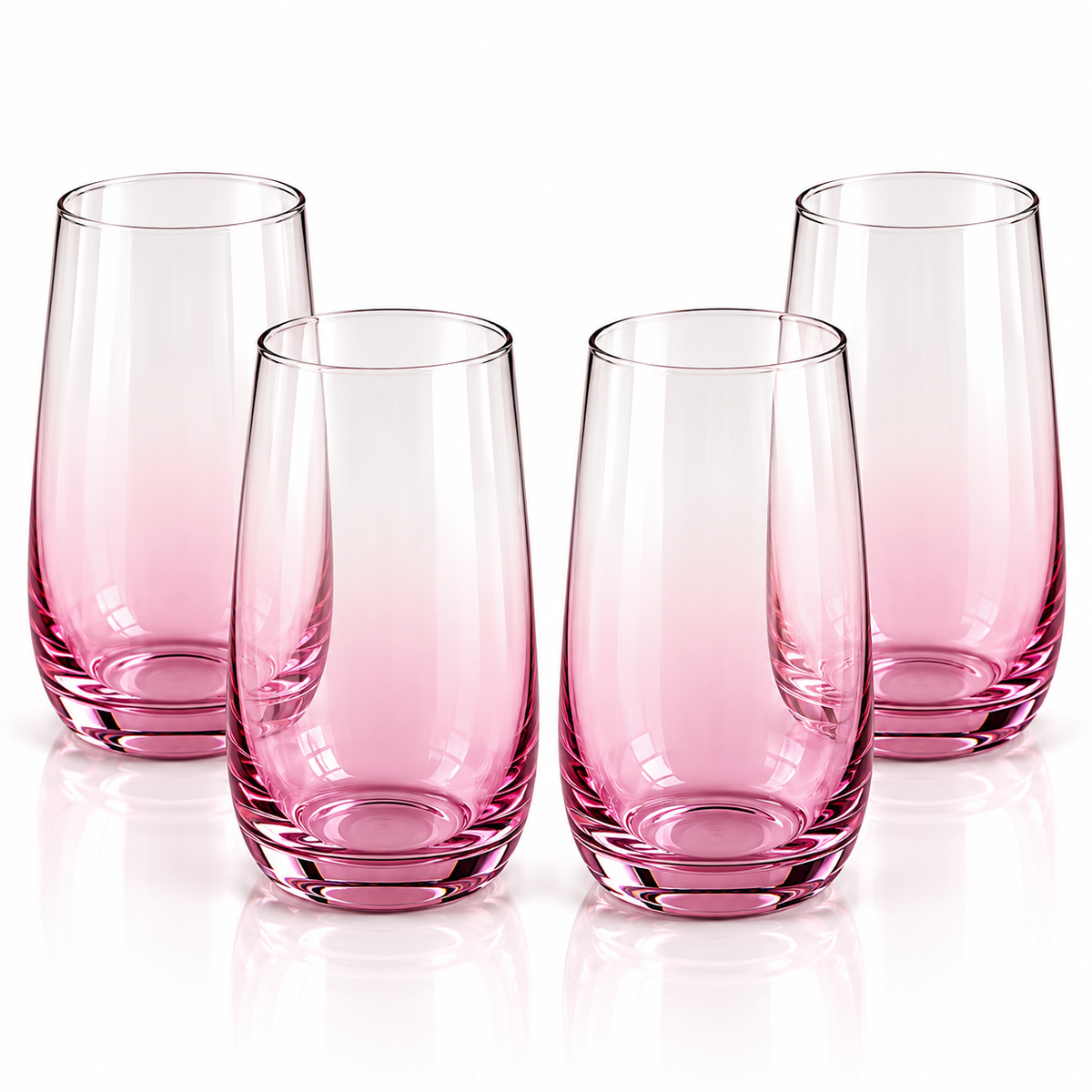 Danny Home Pink Ombre Highball Glass Set – 410ml (4 Pcs)