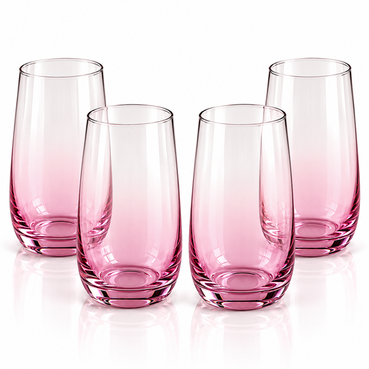 Danny Home Pink Ombre Highball Glass Set – 410ml (4 Pcs)