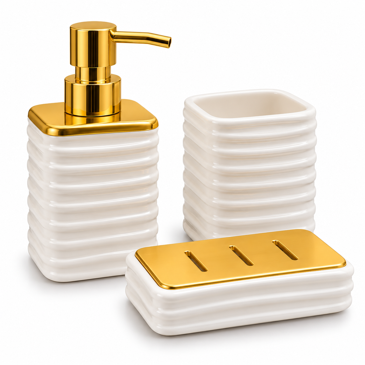 Brilliant Luxury White Bathroom Accessory Set