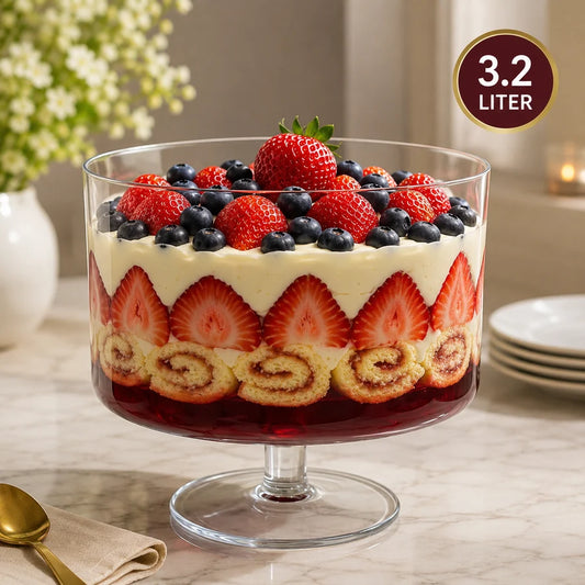 Glass Trifle Dessert Bowl 3.2Ltr