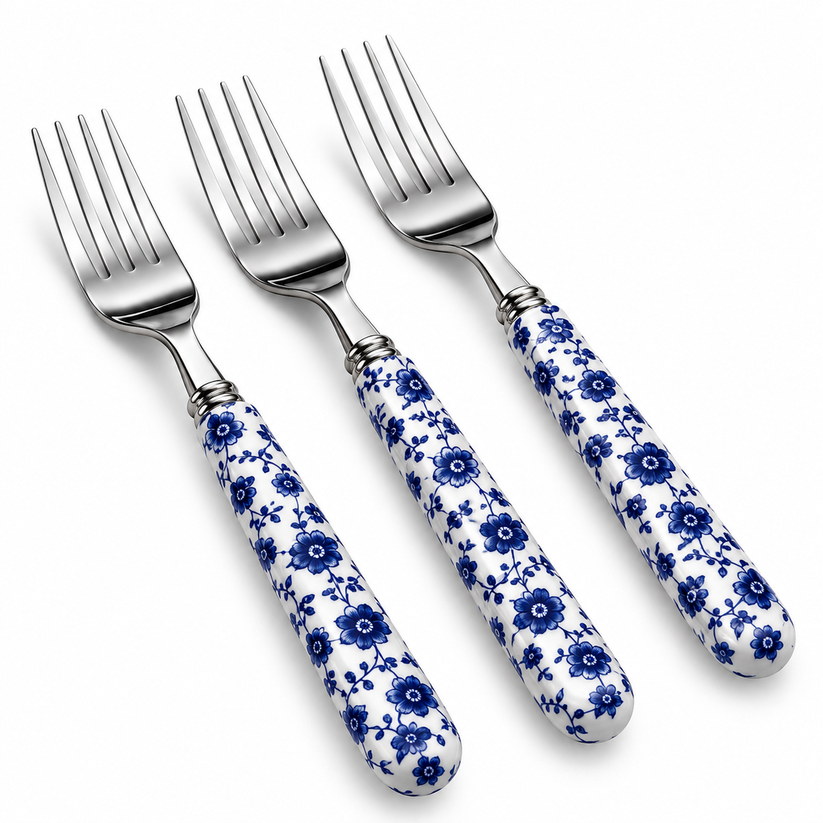 Danny Home Blue Flower Dinner Fork Set – 3 Pieces (19.5 cm)