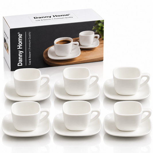 Danny Home Cup & Saucer Set – 120ml (6 Pcs)