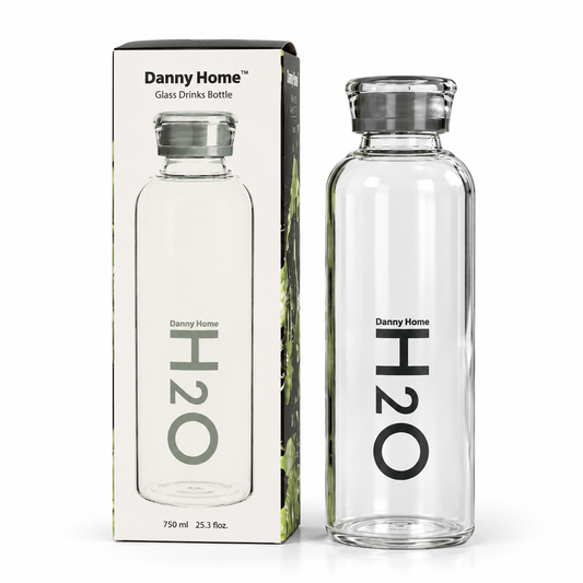 Danny Home Glass Drink Bottle – 750ml (Grey)