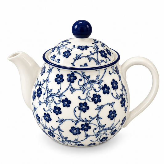 Danny Home Blue Flower 500ml Ceramic Teapot