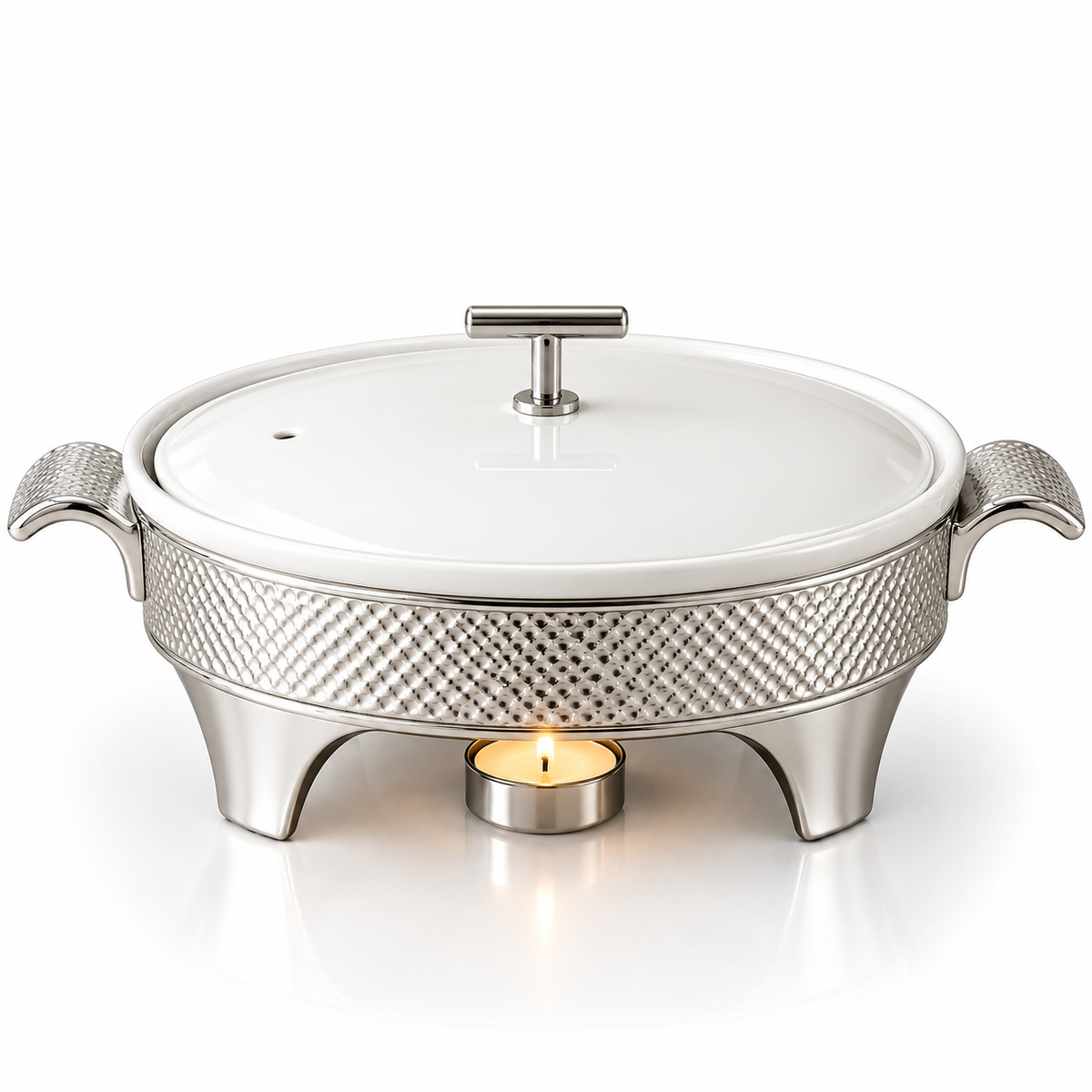 Brilliant Premium 16-Inch Round Chafing Dish with Candle Stand