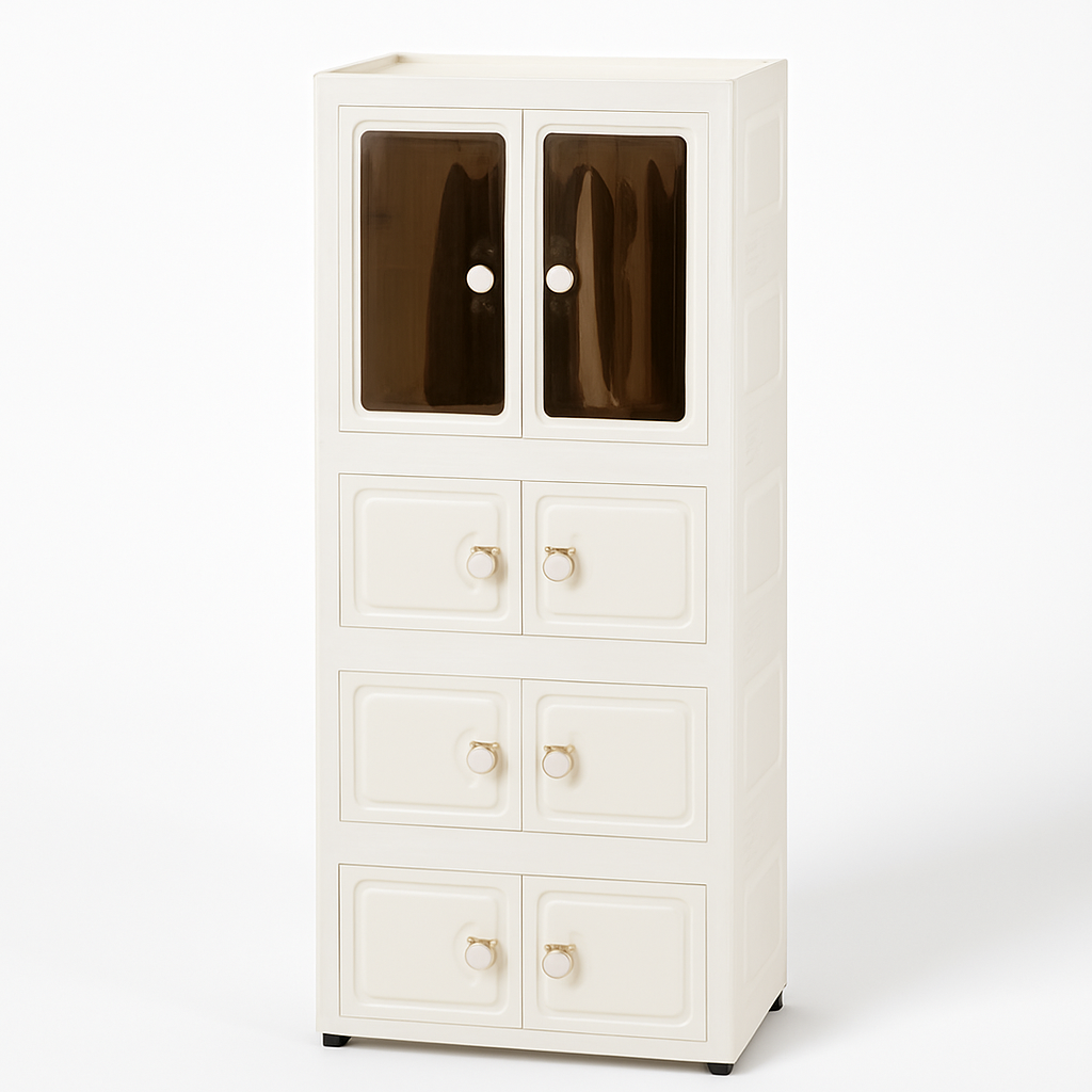 Foldable Dustproof Multi-layer Plastic Storage Cabinet
