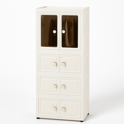 Foldable Dustproof Multi-layer Plastic Storage Cabinet