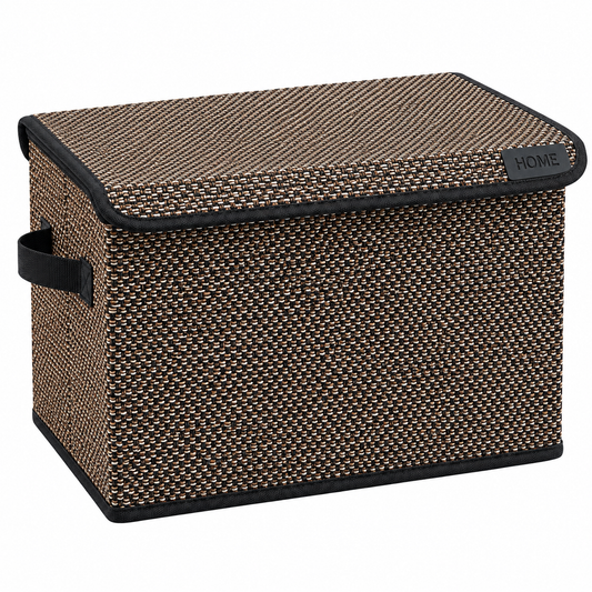 Bamboo Rectangular Laundry Basket with Lid – Dark Brown