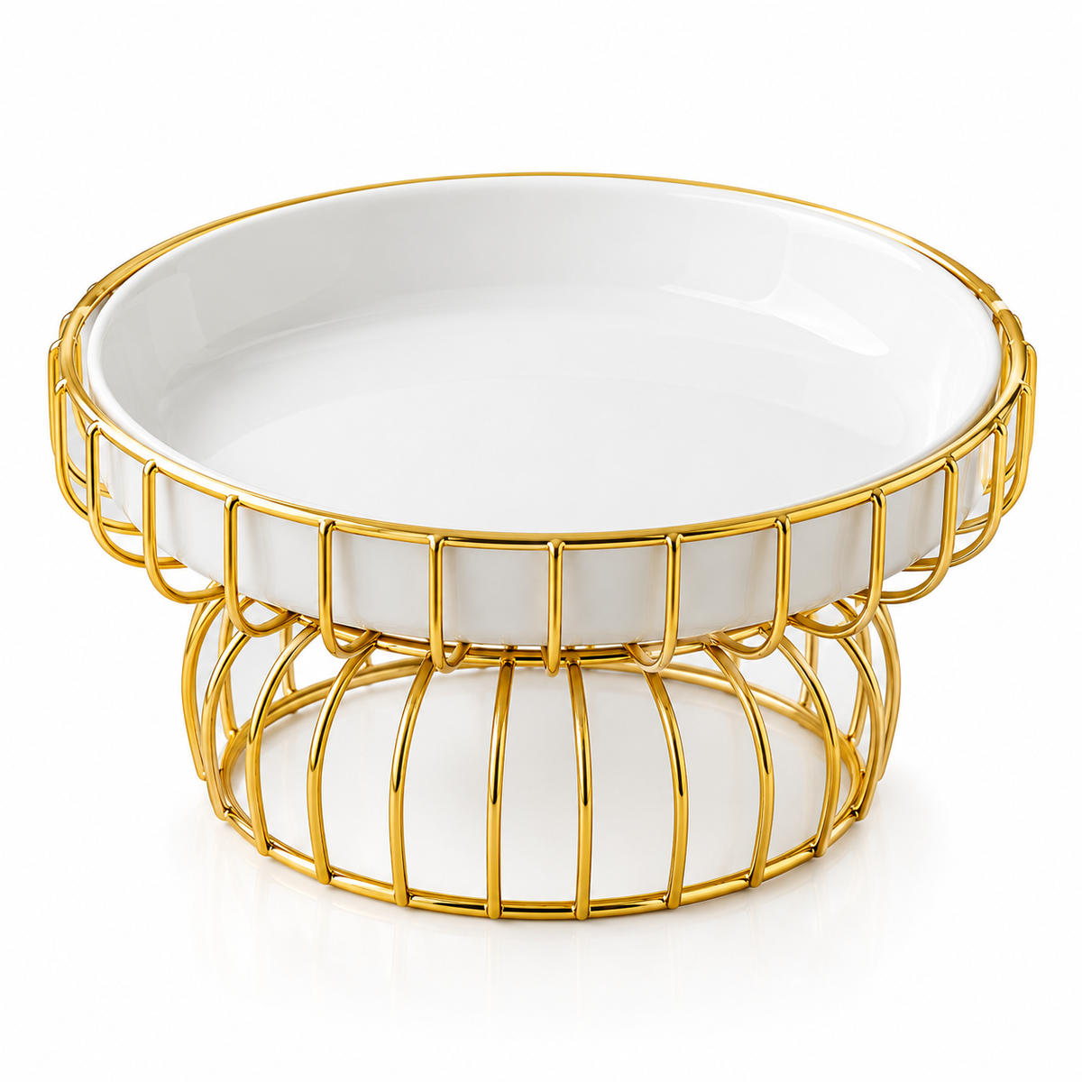 Brilliant Elevated Serving Bowl with Metal Stand