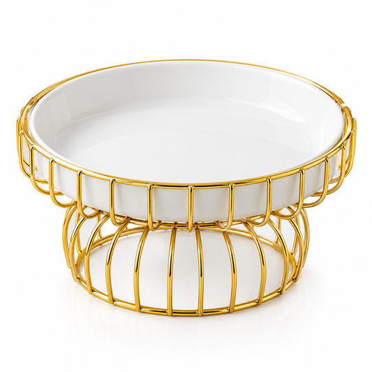 Brilliant Elevated Serving Bowl with Metal Stand