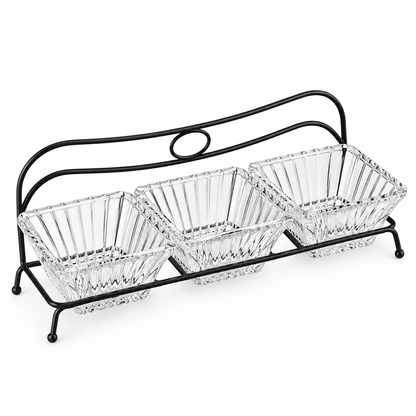 Danny Home 3-Section Glass Snack Bowl Set – 250ml