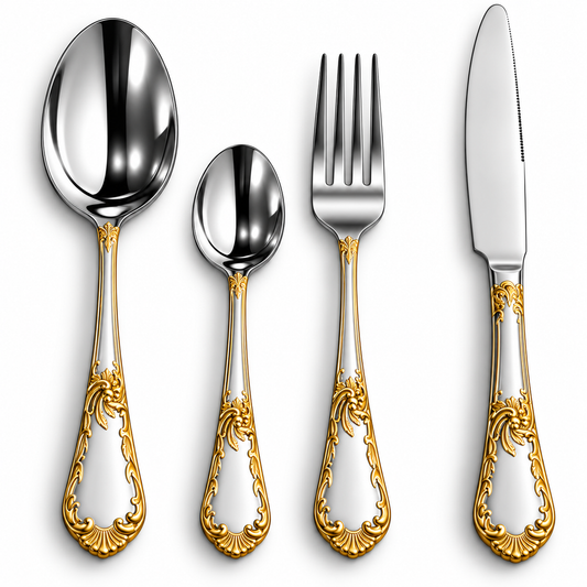 Royal Baroque 24-Piece Stainless Steel Cutlery Set