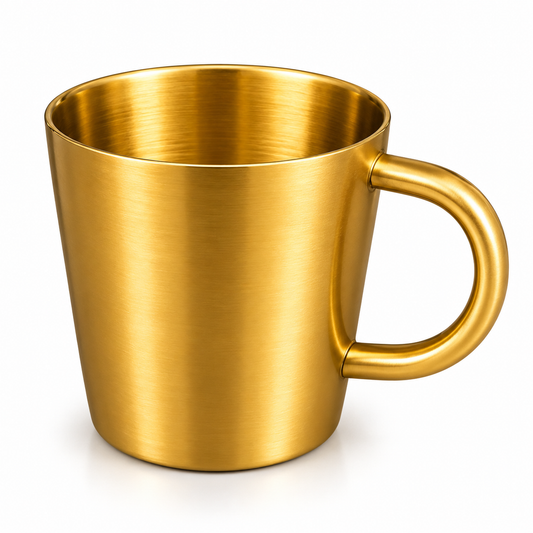 Luxury Golden Stainless Steel Tea Mug – 300ml