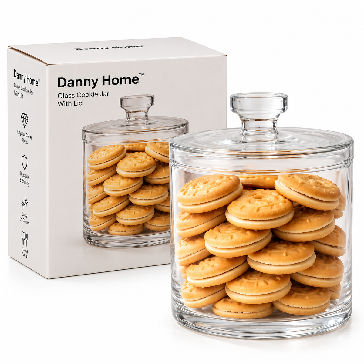 Danny Home Decorative Cookie Glass Jar 13.8cm