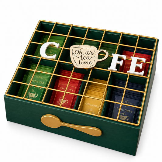 Premium Coffee & Tea Organizer Storage Box