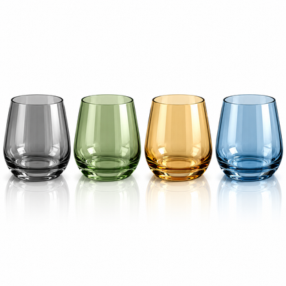 Danny Home Colored Glass Tumbler Set – 360ml (4 Pcs)