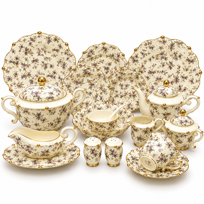Royal Albert 75 Pcs Dinner Set – Elegant English Floral Bone China Collection