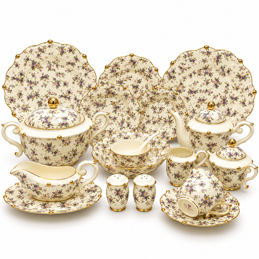 Royal Albert 75 Pcs Dinner Set – Elegant English Floral Bone China Collection
