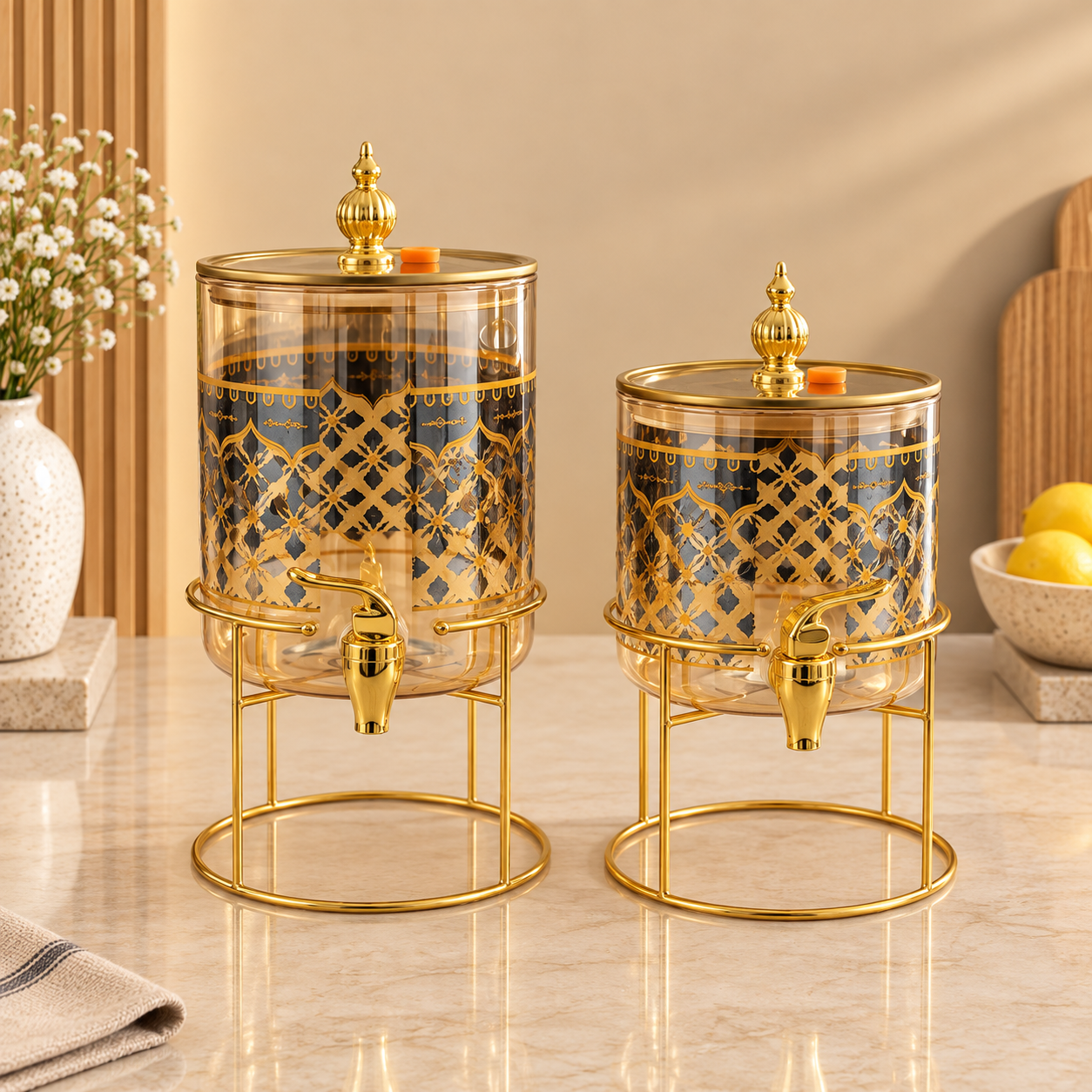 Royal Gold Printed Juice Dispenser