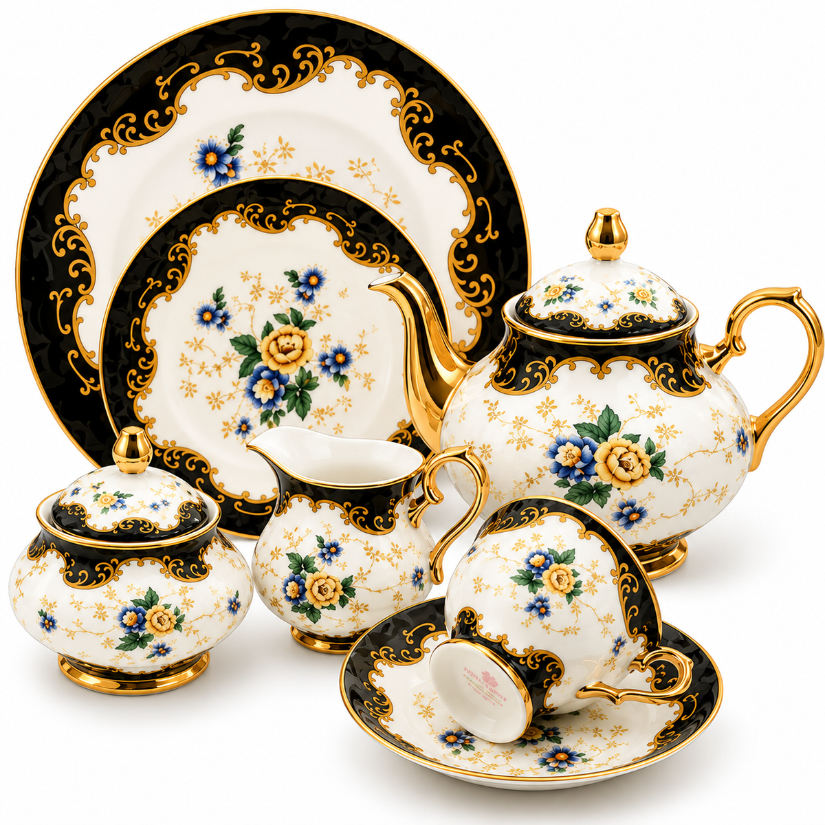 Royal Albert 24 Pcs Tea Set – Imperial Noir