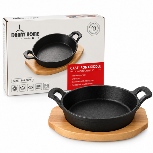 Danny Home Sizzling Pan with Bamboo Base 24.5cm