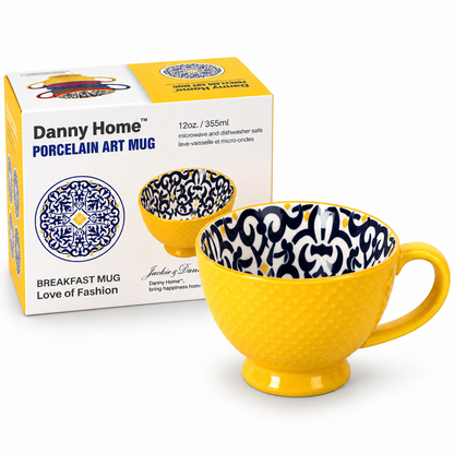 Danny Home 355ml Porcelain Art Mug – Yellow