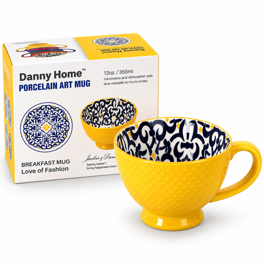 Danny Home 355ml Porcelain Art Mug – Yellow