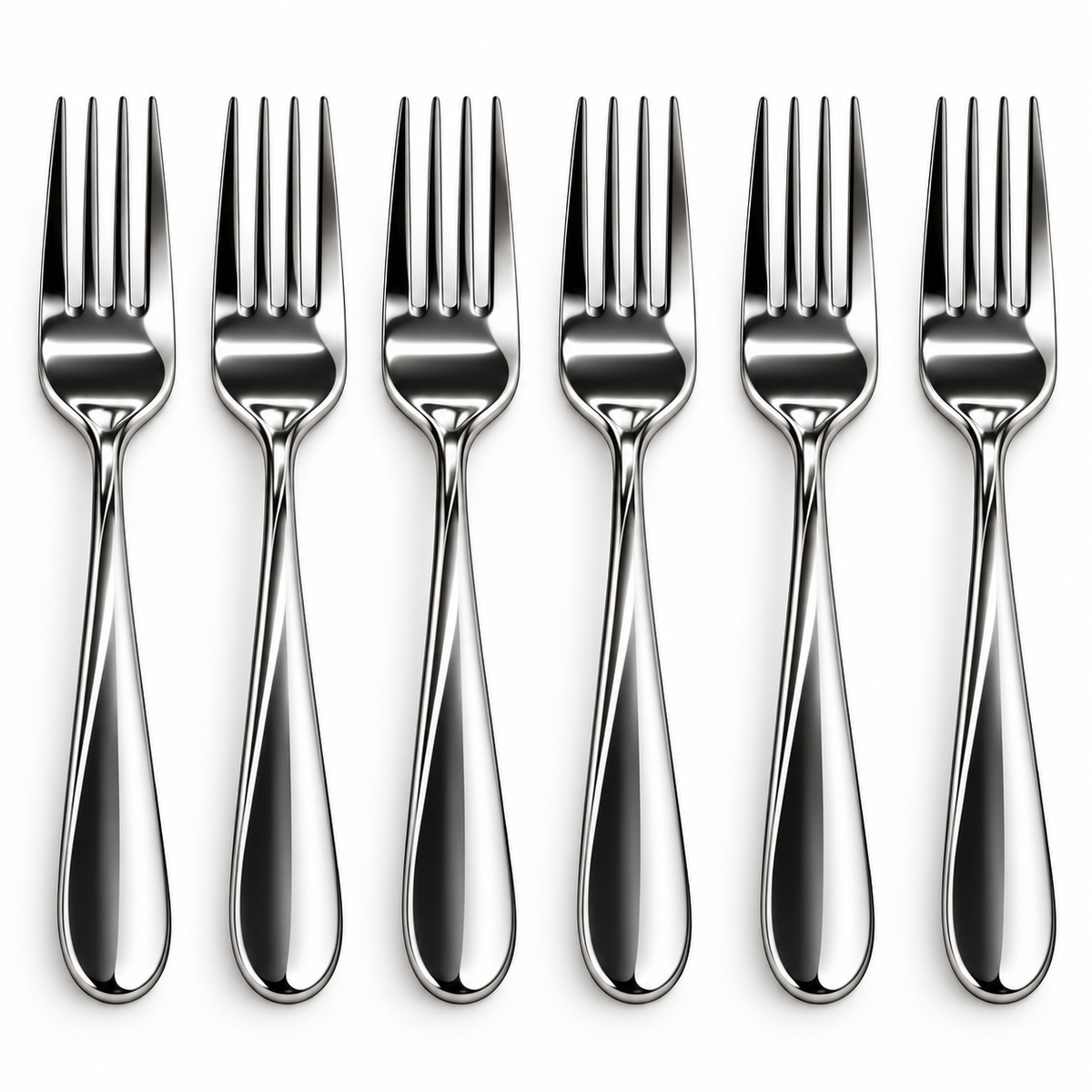 Premium Silver Stainless Steel Fork Set – 6 Pcs