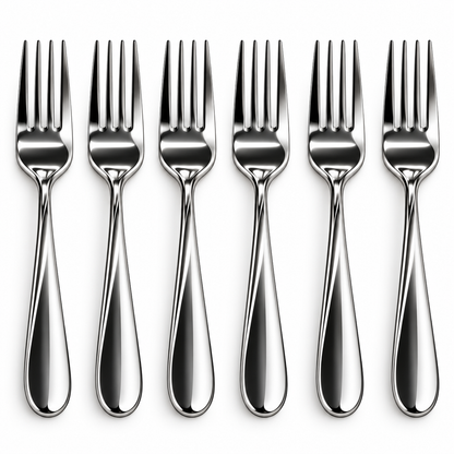 Premium Silver Stainless Steel Fork Set – 6 Pcs