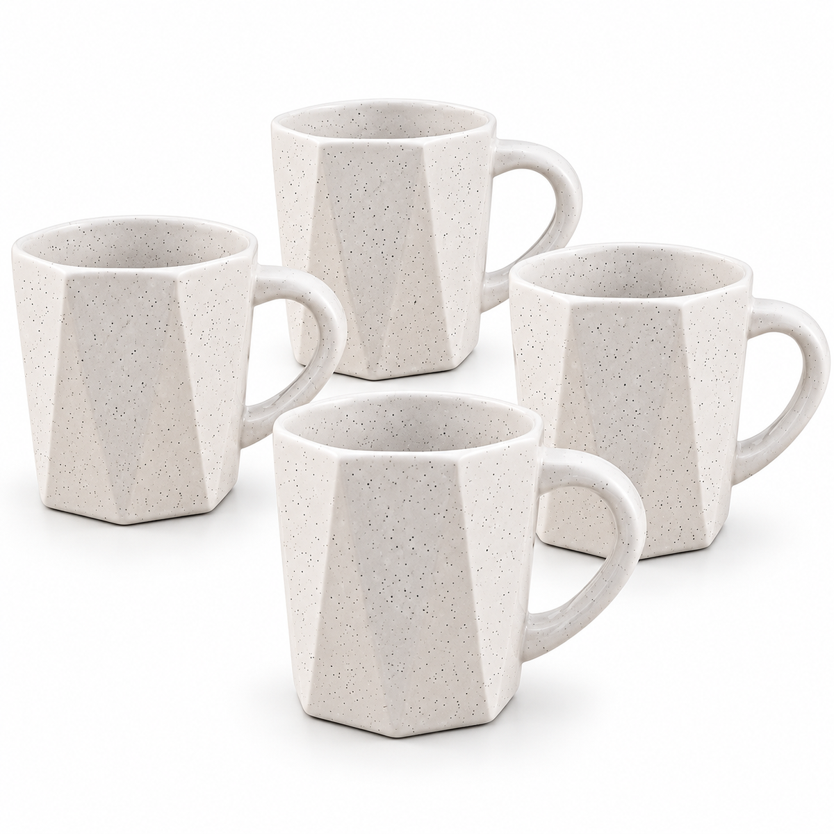 Premium Speckled Ceramic Mug Set – 4 Pcs