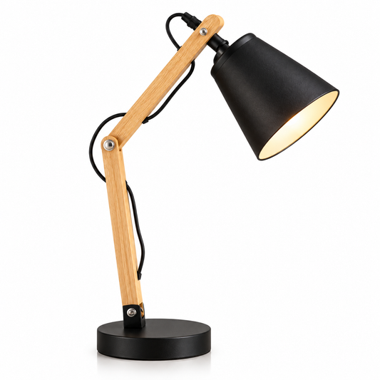 Danny Home Wooden Desktop Lamp 37cm - Black