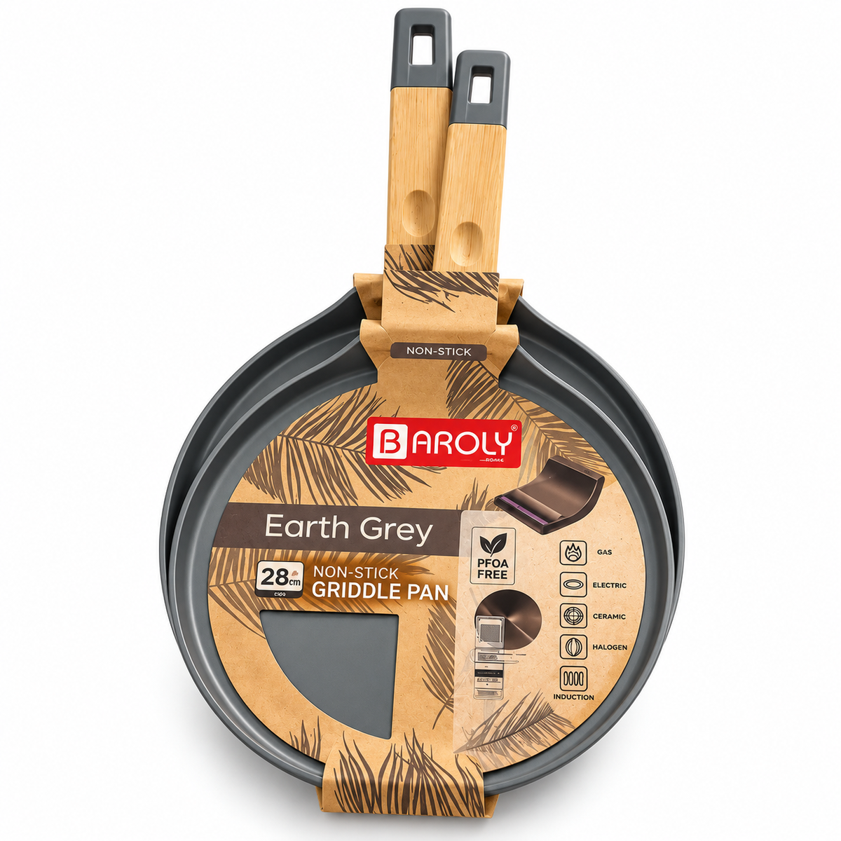 Baroly Earth Grey Non-Stick Tawa