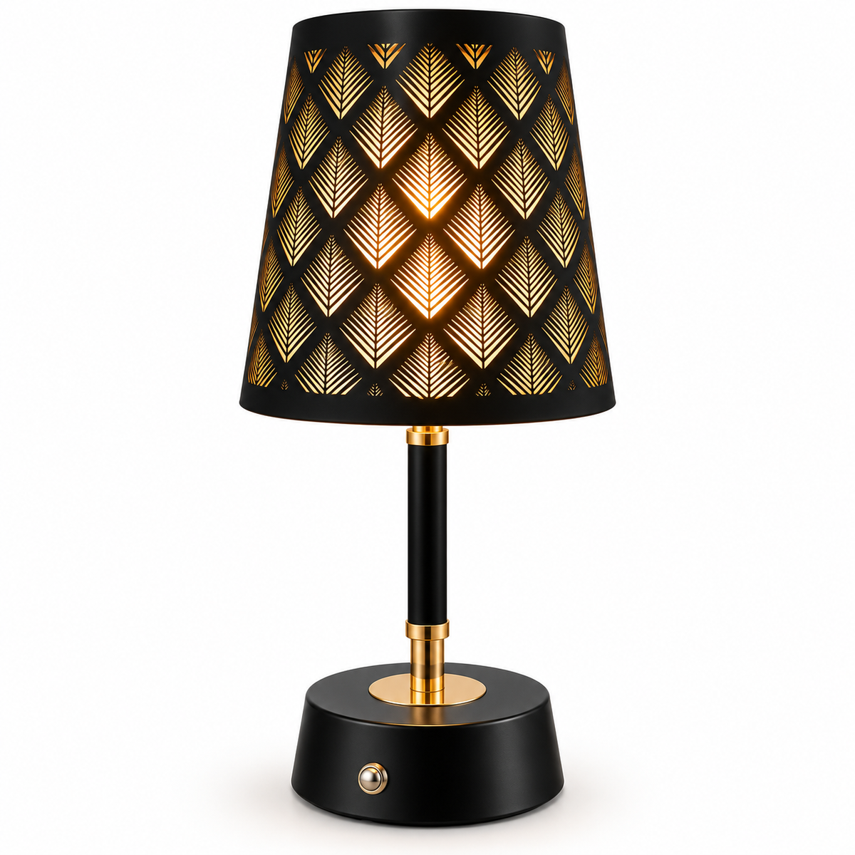Noir Leaf Glow Metal Table Lamp