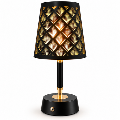 Noir Leaf Glow Metal Table Lamp