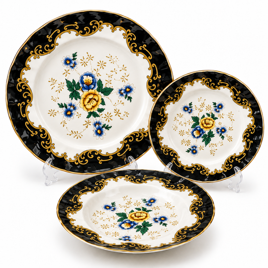 Royal Albert Midnight Bloom 18-Piece Plate Set